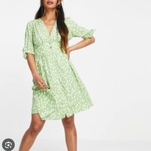 Vero Moda Green Polka Dot Wrap Dress NWOT